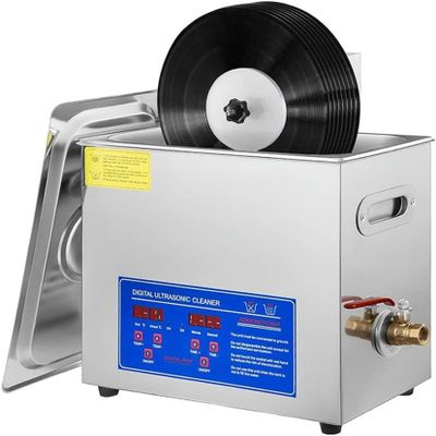 BTURYT Ultrasonic Cleaner of Vinyl Discs, 6.5L Commercial Stainless Steel Record Cleaner, 40kHz and 180W Professional Record Washer with Digital Screen Timer ~//