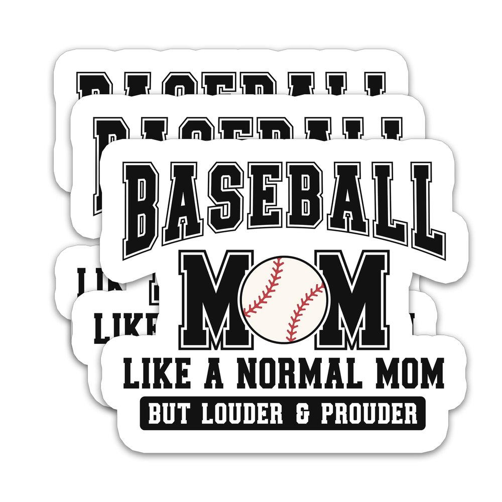 (3Pcs) Baseball Mom Like a Normal Mom Sticker Baseball Mom Sticker Baseball Mom Gifts Baseball Stickers Decal, Waterproof Vinyl Decal for Books Laptops Phones Tumblers Water Bottles, Size 3 x 2.6 Inch