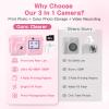 Kids Camera Instant Print, Dual-Lens 48MP Digital Camera for Christmas Birthday Gifts, 1080P Selfie Instant Cameras for Kids with 32GB Card, Instant Print Digital Camera for Girls Boys-Pink view 3