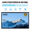 OHYEAHSPIN 43 Inch Portable TV Smart Touch, 4K Rotatable TV LCD Display with Wires plugged in use, Android OS, Touch Screen, Type-C, USB, HDMI Port, on Wheels view 2