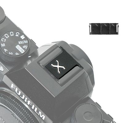 Niyi Focus 1pcs Camera Hot Shoe Cover Camera Cold Shoe Cap Protector Flash Cover Aluminum Alloy for Fuji X Fujifilm GFX Mount Camera(Black with Red)