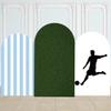 KONPON Sports Football Party Decoration Arched Backdrop Fabric Cover Green Football Field Stretchy Arch Stand Cover for Boys Birthday Baby Shower Decor Supplies(Only Cover) view 4