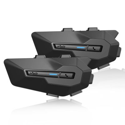 MAXTO Helmet Communication Systems with Music Sharing, X2 2-Riders 1000M Motorcycle Bluetooth Headset, HiFi Stereo Sound,IPX6 Waterproof,FM Radio, Motorcycle Helmet Speaker Intercom Headset(2 Pack)