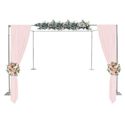 10ft Square Backdrop Stand, 4 Post Backdrop Stand Kit Heavy Duty Backdrop Canopy Kit, Adjustable 4 Post Hardware Kit Wedding Party Stand for Outdoor