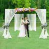 10ft Square Backdrop Stand, 4 Post Backdrop Stand Kit Heavy Duty Backdrop Canopy Kit, Adjustable 4 Post Hardware Kit Wedding Party Stand for Outdoor view 4