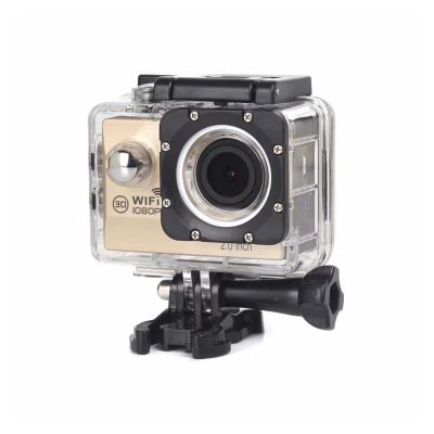 Action Camera Outdoor Sports Camera HD Waterproof Sports DV WiFi Sports Camera Wide-Angle Shooting Time Lapse (Color : Golden Size : Medium)