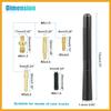 Partuto 1 Set 12cm 4.7 Inch Universal Car AM FM Radio Signal Antenna Mast for for Jeep for Dodge for Ram for Ford for Toyota Carbon Fiber Pattern Black Durable Material Replacement view 4