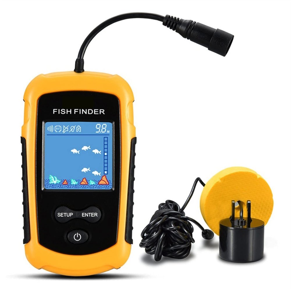 Fish Finders Depth Finders Portable Wired Fish Finder 100M Depth Range Sonar Echo Sounders Fish Finder for Carp Pesca for Boat Kayak Sea Fishing (Color : FFC1108-1)