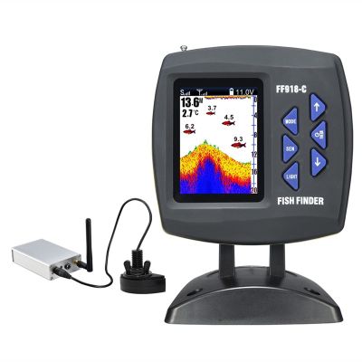 Fish Finders Depth Finders Remote Control Bait Boat Fish Finder 3.5" LCD Perating Range 300m Depth Range 100M Wireless for Boat Kayak Sea Fishing (Color : FF918-CWLS)