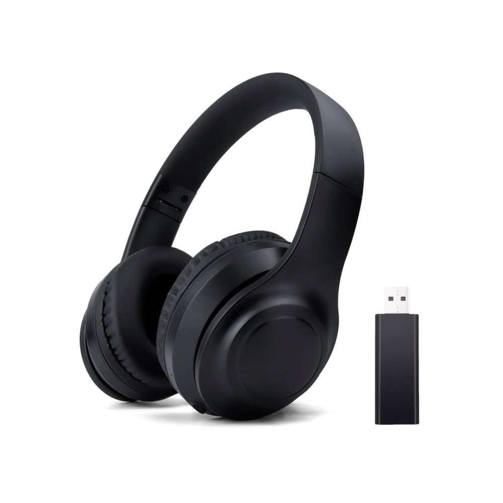 Foldable Wireless TV Headphones, Active Noise Cancelling Headphones, Wireless Bluetooth Headphones with Microphone, High Fidelity Audio Deep Bass Wireless Over-ear Headphones for Adults and Seniors