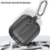 [3 in 1] TSVSXS Carbon Fiber Case Compatible with Samsung Galaxy Buds3/Galaxy Buds3 Pro(2024) with Cleaning Kit & Keychain, Military Shockproof Protective Cover for Woman Man view 3