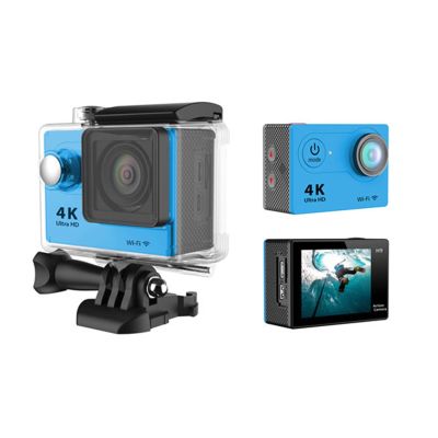 Action Camera Action Camera 4K WiFi 2.0 Inch Mini 12MP Outdoor Go Waterproof Pro 170D Bicycle Helmet Photo Video Recording 4K Sport Cam DV Time Lapse (Color : Blue Size : Small)