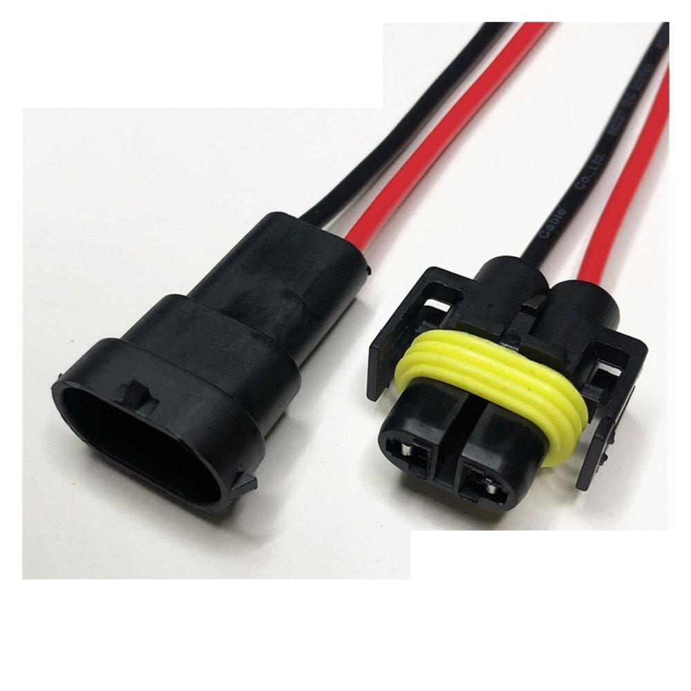 Dj7028y-2.8 Fog Lamp Xenon Lamp H8/h9/h11 Automobile Waterproof Connector 9005/9006 Ballast 2-Hole Socket Wire Length 15cm(H8-11 Strip line,5sets)