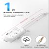 Short Extension Cord 1 ft - Flat Plug Small Power Strip Surge Protetor with 6 Outlets 3 USB (5V/3.4A 17W) Charging Ports, Multi Plug Wall Outlet Splitter for Home Office Dorm Roomc, White view 2