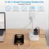 Short Extension Cord 1 ft - Flat Plug Small Power Strip Surge Protetor with 6 Outlets 3 USB (5V/3.4A 17W) Charging Ports, Multi Plug Wall Outlet Splitter for Home Office Dorm Roomc, White view 3