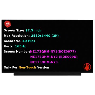 BTSELSS 17.3" Display Panel Compatible with Asus G713QR-ES98Q G713QR Non-Touch Screen 40 Pins 165 HZ QHD 2560x1440 Screen Replacement