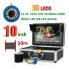 Fish Finders Depth Finders 10 Inch 15M/30M/ 50M Fish Finder Underwater Fishing Camera 15pcs White LEDs + 15pcs Infrared Lamp for Ice/Sea/River Fishing for Boat Kayak Sea Fishing view 2