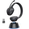 FXWONTY Wireless Headset, Bluetooth Headphones with Mic(AI Noise Cancelling), 65 Hrs Working Time with USB Dongle, Wireless Headset with Mic for Work from Home/Computer/Laptop/PC/Android view 1