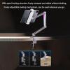 ASHATA Metal Bed Tablet Holder, 360 Degree Rotation Foldable Desk Long Arm Phone Mount with Adjustable Light for Phone, Tablet, Stretch Stand Scales from 4 inches to 12.9 inches (Silver) view 3
