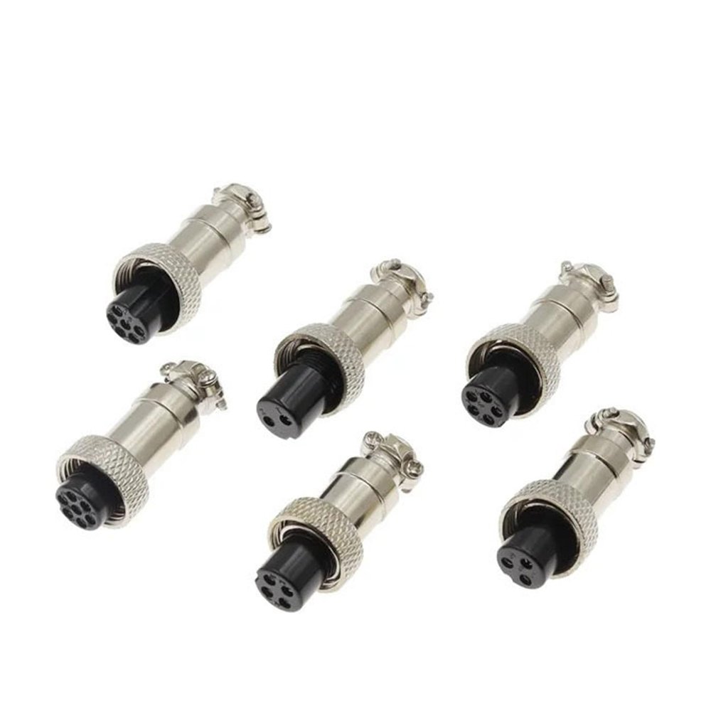 BHUPWZE 1Set GX12 2/3/4/5/6/7 Pin Male + Female 12mm L88-93 Circular Aviation Socket Plug Wire Panel Connector with Plastic Cap Lid(Female Head,5Pin)