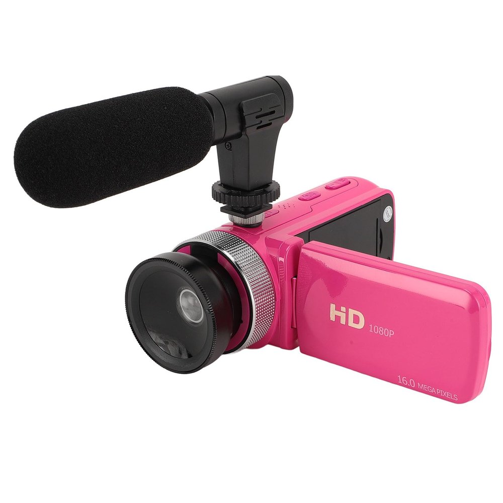 ASHATA Video Camera Camcorder Digital Camera Recorder, HD 1080P 16MP 2.4 Inch Screen 16X Digital Zoom Recorder Camera with Microphone 1/4 Screw Hole for Vlogging