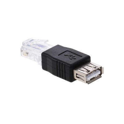 USB Network Adapter, USB2.0 Female to Ethernet RJ45 Male Plug Adapter Connector, Lightweight and Portable, for ADSL Modem or Router with USB Interface, USB to RJ45 Adapter