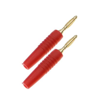 BHUPWZE 5PCS 2MM Gold Plated Banana Plug Electrical Connector Adaptor 5 Colors Black Red YellowG Blue(Red)