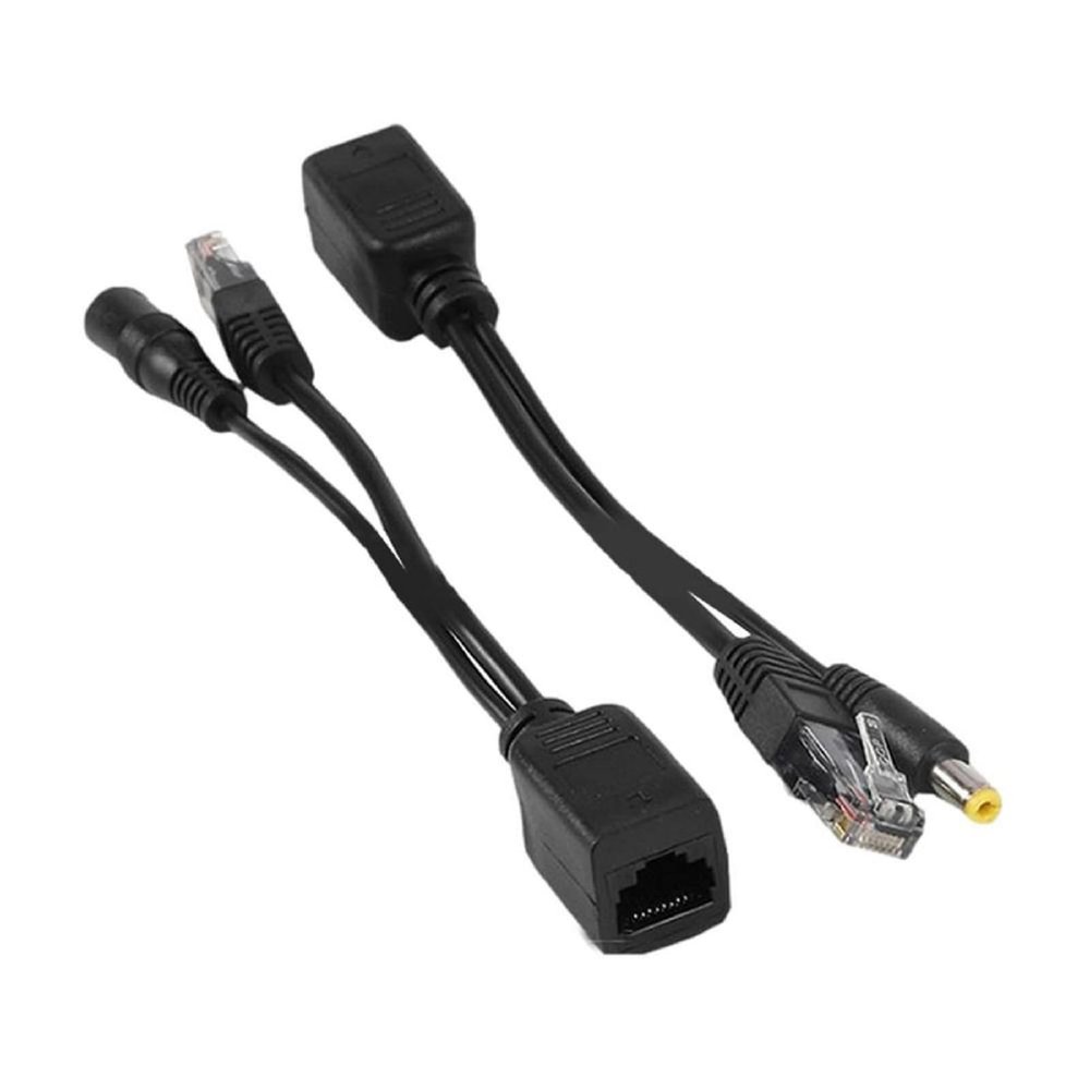 12V PoE Compatibility Adapter, Power Over Ethernet Passive POE Adapter Cable Splitter for IP Security Camera