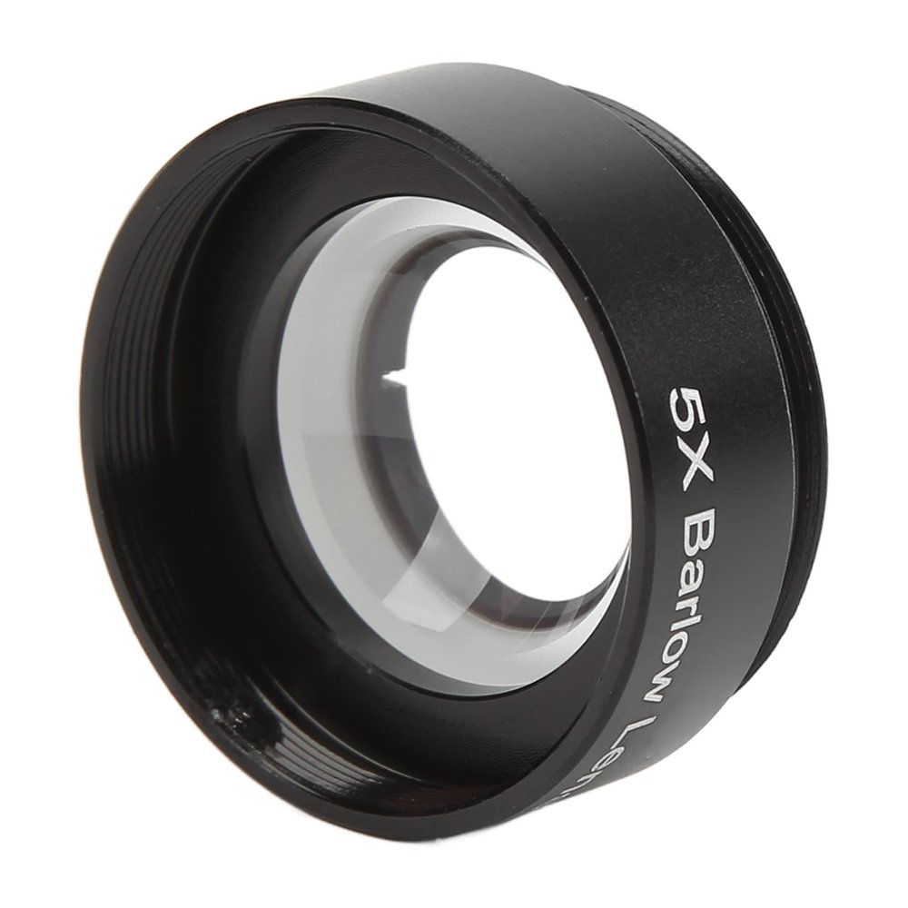 5X Barlow Lens, 5X Magnification Barlow Len Aluminium Alloy Optical Glass Telescope Barlow Lens M28.6 Threaded Interface for Astronomical Observation