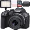 Canon EOS R10 Mirrorless Camera w/Canon RF-S 18-45mm f/4.5-6.3 is STM Lens + LED Video Light + Camera Case + 64GB Memory (13pc Bundle) (Renewed) view 1