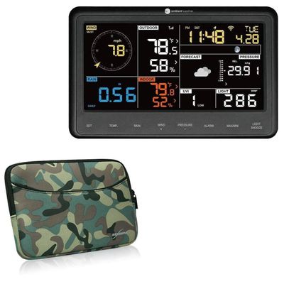 BoxWave Case Compatible with Ambient Weather Smart Weather Station (WS-2902C) - Camouflage Suit with Pocket, Neoprene Camo Suit Zipper Pocket for Storage