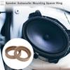 RATCHROLL 2 Pcs Universal Speaker Spacer Ring Tweeter Speaker Spacer Adapter Waterproof for 2" Speaker Subwoofer Mounting Spacer Bracket Ring Brown Wood view 2