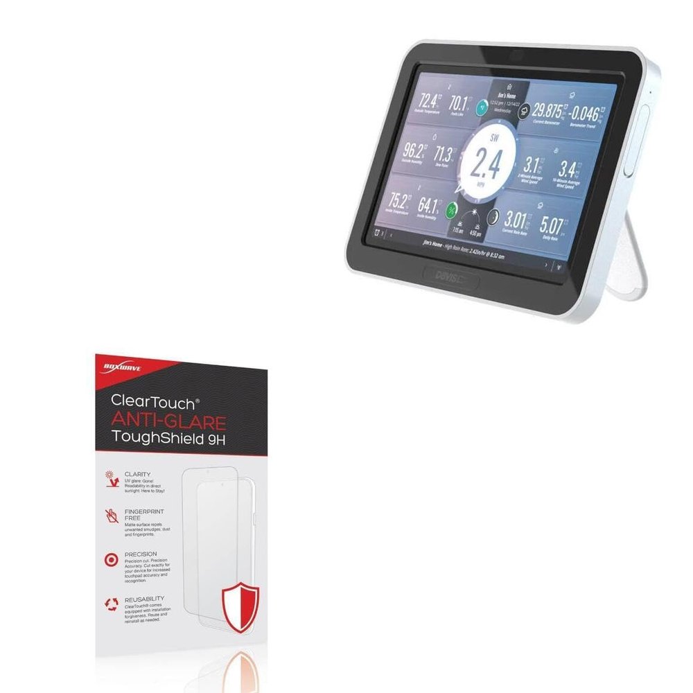BoxWave Screen Protector Compatible with Davis Vantage Davis WeatherLink Console - ClearTouch Anti-Glare ToughShield 9H (2-Pack), Anti-Glare 9H Tough Flexible Film Screen Protector