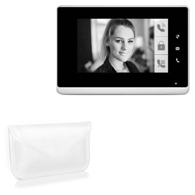 BoxWave Case Compatible with Lanbon Digital Video Indoor Phone 7 in (L8-PAC1) - Elite Leather Messenger Pouch, Synthetic Leather Cover Case Envelope Design - Ivory White