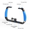 Zyyini Action Camera Diving Rig, Underwater Video Photo Diving Rig for Scuba Snorkeling Action Camera Cage Dive Rig with Dual Cold Shoe Mount 1 4 3 8 Inch Threaded Hole (Blue) view 3