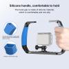 Zyyini Action Camera Diving Rig, Underwater Video Photo Diving Rig for Scuba Snorkeling Action Camera Cage Dive Rig with Dual Cold Shoe Mount 1 4 3 8 Inch Threaded Hole (Blue) view 4