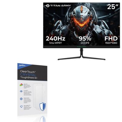 BoxWave Screen Protector Compatible with Titan Army P25A2H Gaming Monitor (25 in) - ClearTouch Crystal ToughShield 9H (2-Pack), Clear 9H Tough Flexible Film Screen Protector