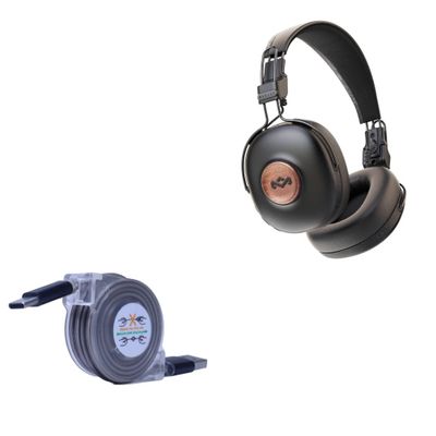 BoxWave Cable Compatible with House of Marley Positive Vibration Frequency TWS - miniSync - USB-A to USB Type-C, Retractable Cable 5 Pre-Set Lengths Avoid Tangles