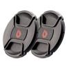 2-Pack 55mm Snap-On Center-Pinch Lens Cap, Extra Strong Springs, Camera Lens Cover, Made from 100% Recycled Plastic - Compatible with Nikon, Canon, Sony & Other DSLR Cameras view 1