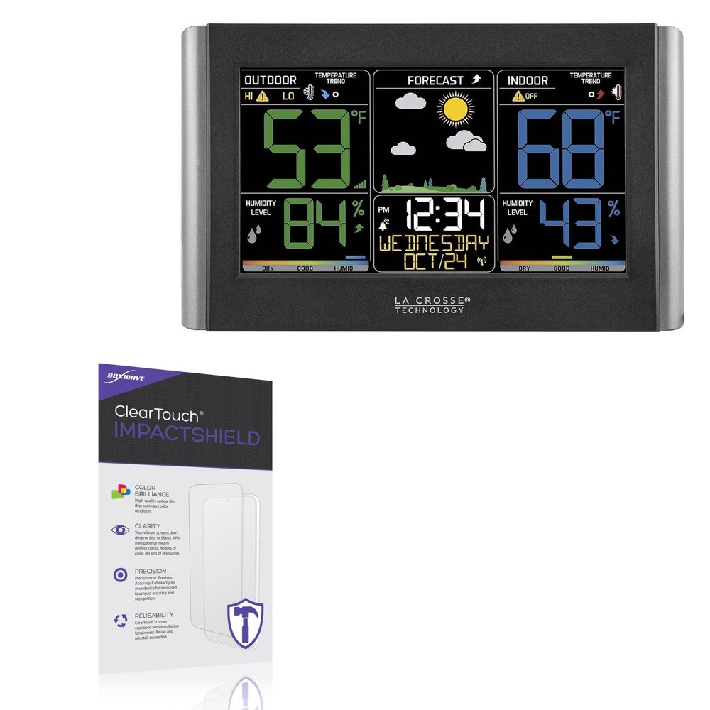 BoxWave Screen Protector Compatible with La Crosse Technology Weather Station C85845-INT - ClearTouch ImpactShield (2-Pack), Impenetrable Screen Protector Flexible Film