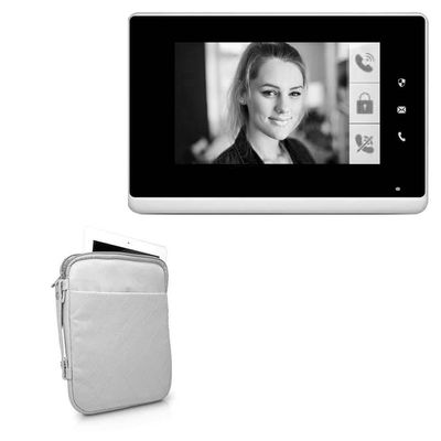 BoxWave Case Compatible with Lanbon Digital Video Indoor Phone 7 in (L8-PAC1) - Quilted Carrying Bag, Soft Synthetic Leather Cover w/Diamond Design - Cool Grey