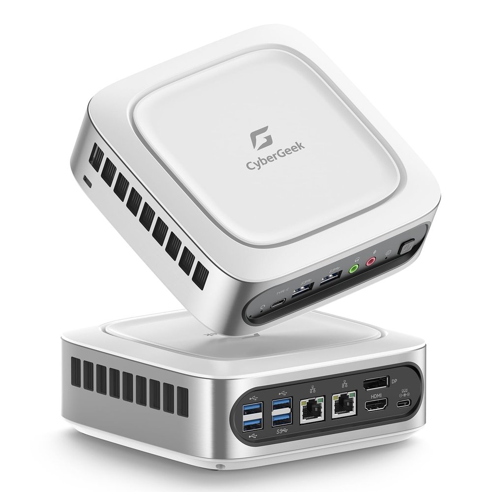 CyberGeek Mini PC Linux Preinstalled, 11th Gen Intel i9-11900H(8C/16T, Up to 4.9GHz), Mini Gaming Computer 32GB RAM 2TB PCIe SSD, 4K Triple Display, Dual LAN, 6 USB Ports, Wi-Fi 6, BT5.2 Mini Server