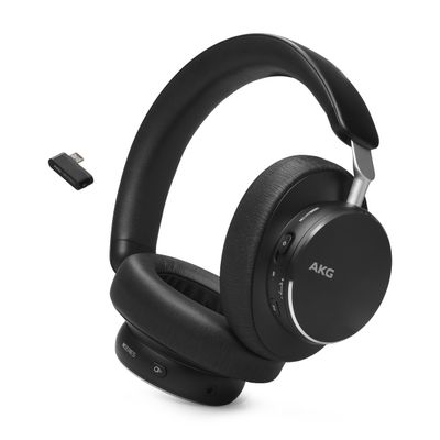 AKG N9 Hybrid - Wireless Over-Ear Noise Cancelling Headphones, 2.4GHz USB-C dongle and BT, Hi-Res Quality AKG Sound, True Adaptive Noise Cancelling, Zoom Certified Superior Call Quality (Black)