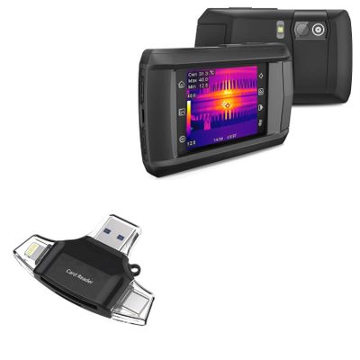 BoxWave Smart Gadget Compatible with HSFTOOLS HP96 Thermal Imaging Camera - AllReader SD Card Reader, microSD Card Reader SD Compact USB - Jet Black