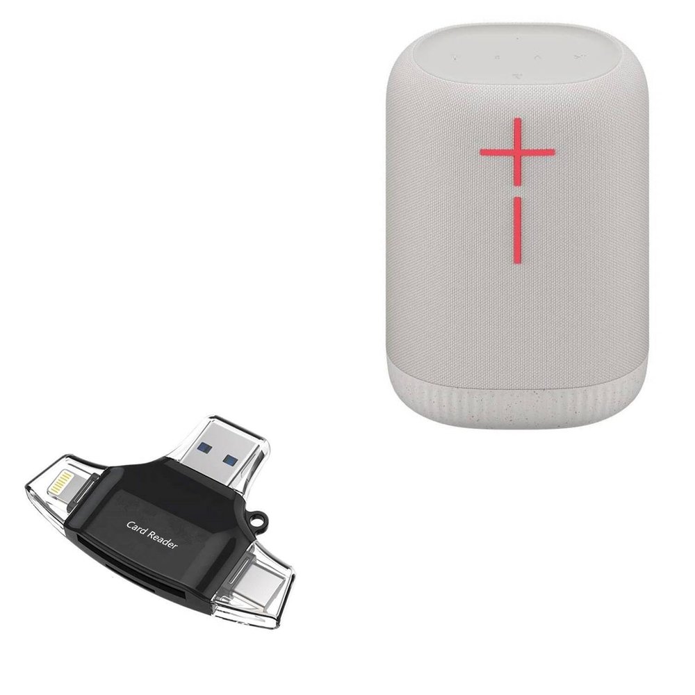 BoxWave Smart Gadget Compatible with Ultimate Ears Epicboom - AllReader SD Card Reader, microSD Card Reader SD Compact USB - Jet Black
