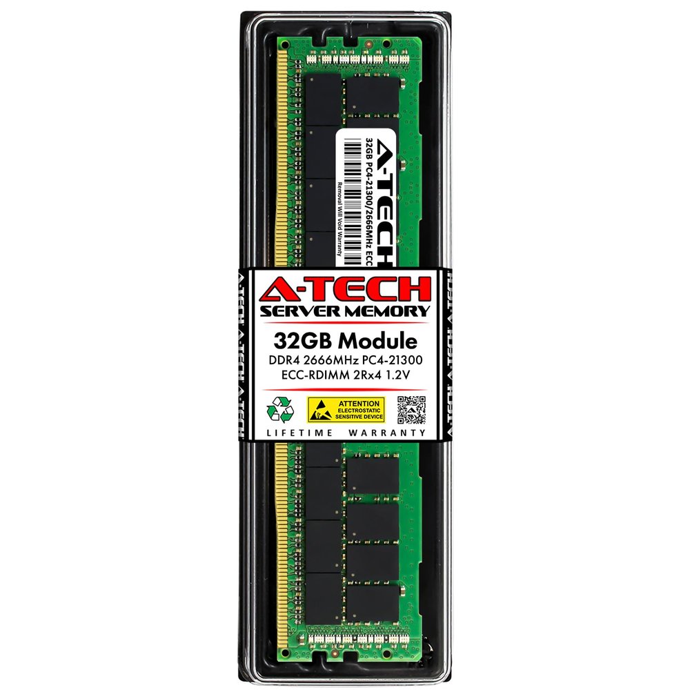 A-Tech 32GB RAM Replacement for IBM-Lenovo 7X77A01304 | DDR4 2666MHz PC4-21300R ECC RDIMM 2Rx4 1.2V 288-Pin Registered Server Memory Module (7X77A01304-ATC)