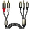 DUOYUTING 3 in 1 Audio Cable, iOS Phone/3.5mm AUX/USB C to 2 RCA,Stereo Audio Adapter for iPhone/Type C Phone/AUX to Amplifier/Sound Box & Home Theater etc.16.5FT view 1