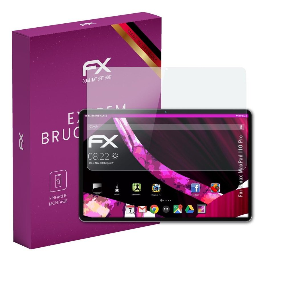 atFoliX Plastic Glass Protective Film compatible with Bmax MaxPad I10 Pro, 9H Hybrid-Glass FX Screen Protector