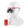 Lab 2.5X Binocular Loupes + 1W LED Headlight Lamp + Cloth Bag Color Red view 2