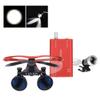 Lab 2.5X Binocular Loupes + 1W LED Headlight Lamp + Cloth Bag Color Red view 4